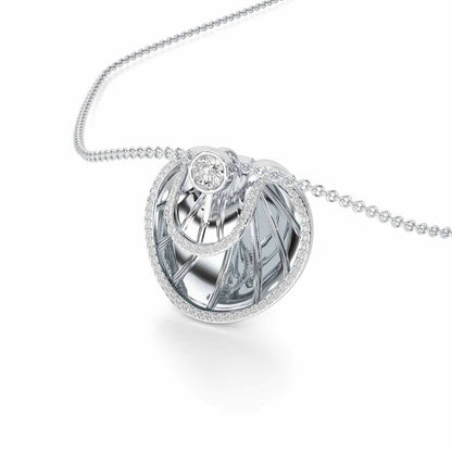 Radiant Rays Silver Pendant - White Gold - Image 2