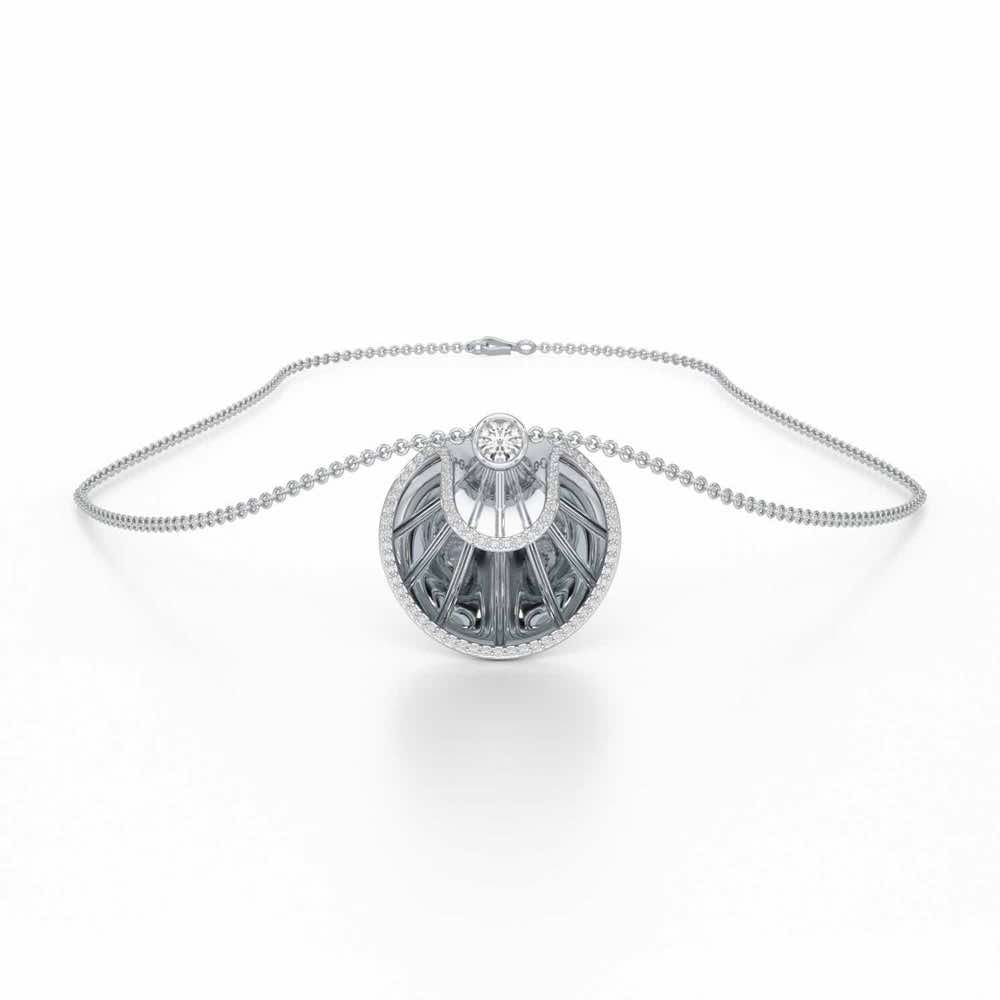 Radiant Rays Silver Pendant - White Gold - Image 3