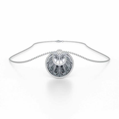 Radiant Rays Silver Pendant - White Gold - Image 3