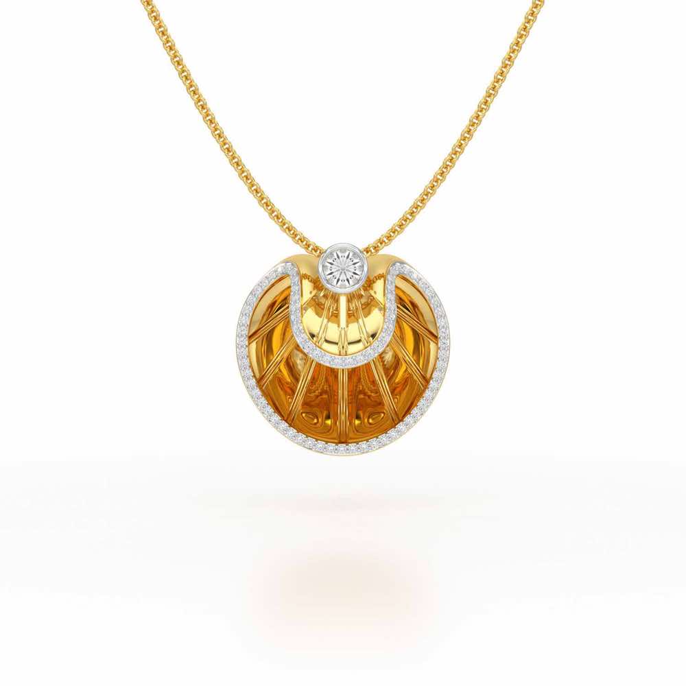 Radiant Rays Silver Pendant - Yellow Gold - Image 1