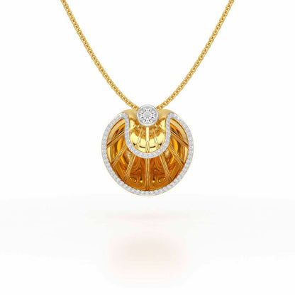 Radiant Rays Silver Pendant - Yellow Gold - Image 1