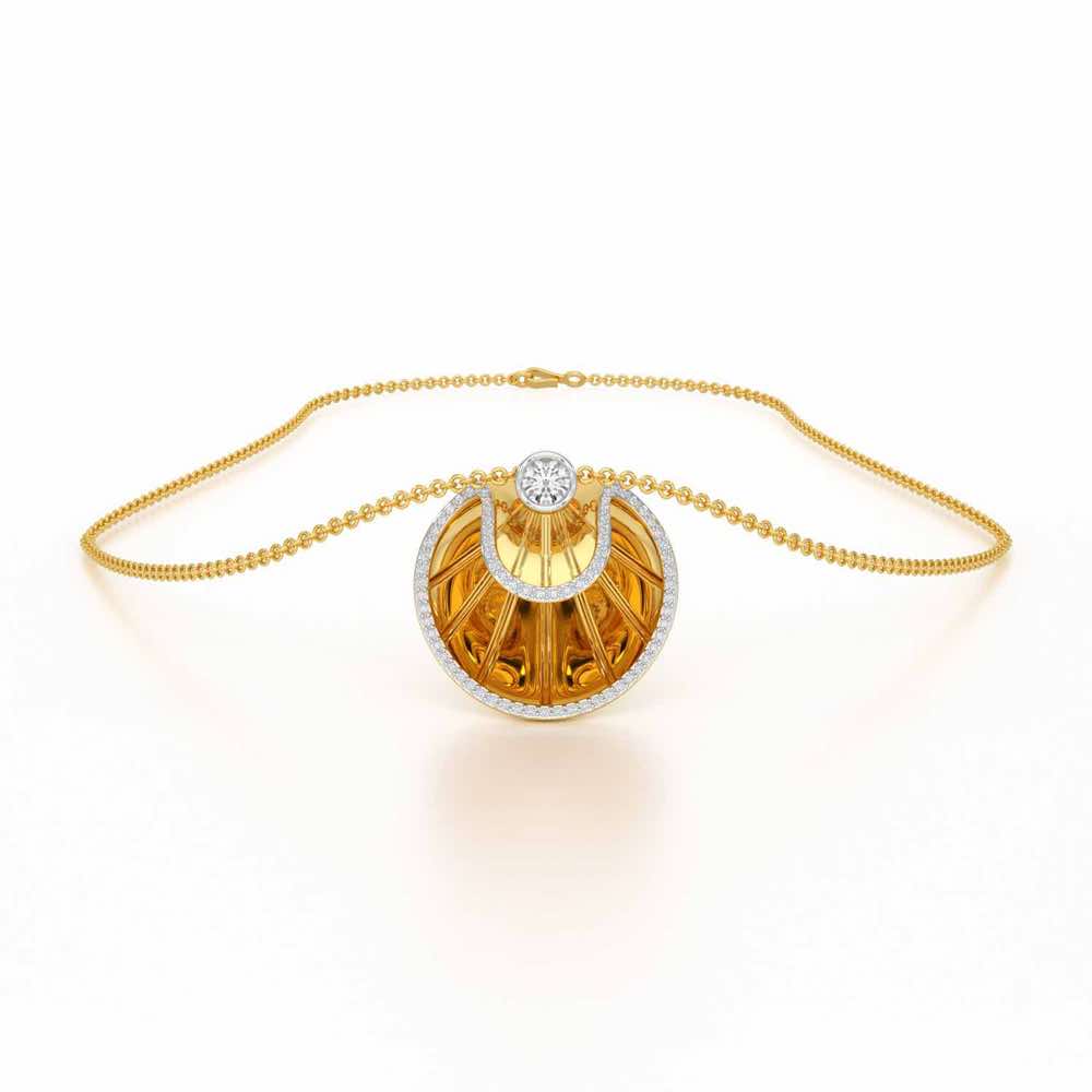 Radiant Rays Silver Pendant - Yellow Gold - Image 3