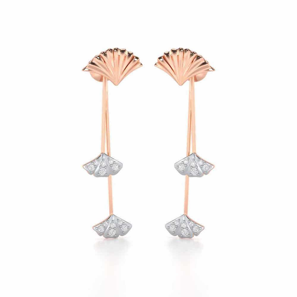 Radiant Rhapsody Silver Drop Earrings - Rose Gold - Image 1