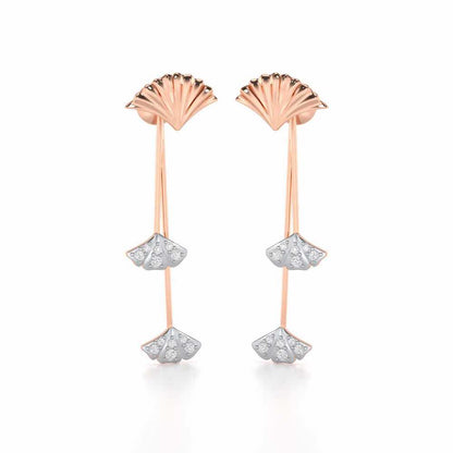 Radiant Rhapsody Silver Drop Earrings - Rose Gold - Image 1