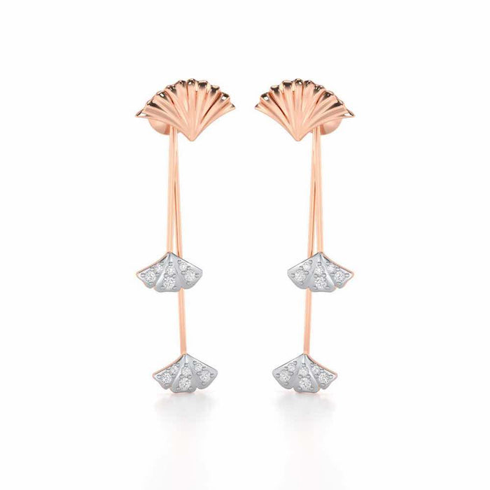 Radiant Rhapsody Silver Drop Earrings - Rose Gold - Image 1