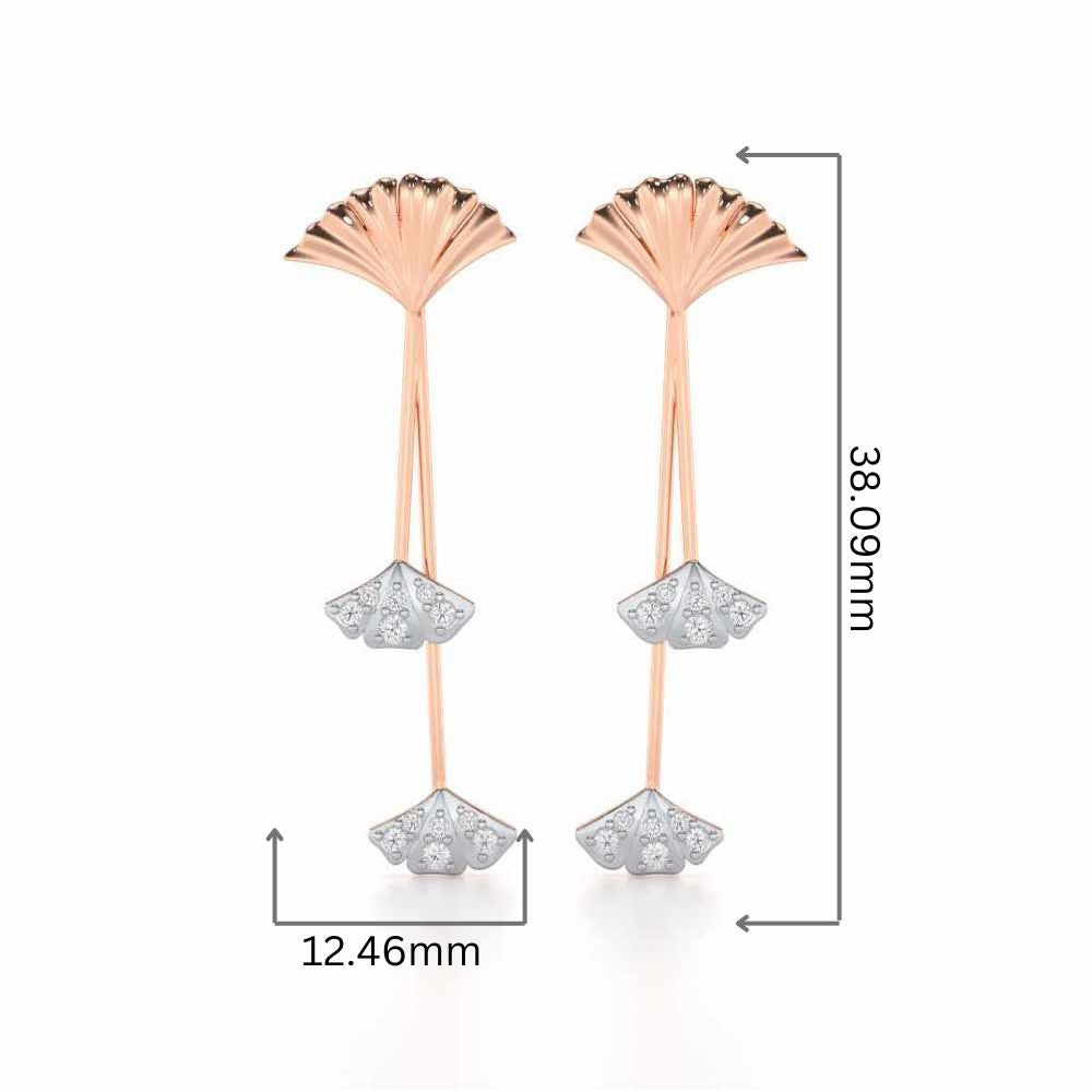 Radiant Rhapsody Silver Drop Earrings - Rose Gold - Image 2