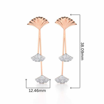 Radiant Rhapsody Silver Drop Earrings - Rose Gold - Image 2