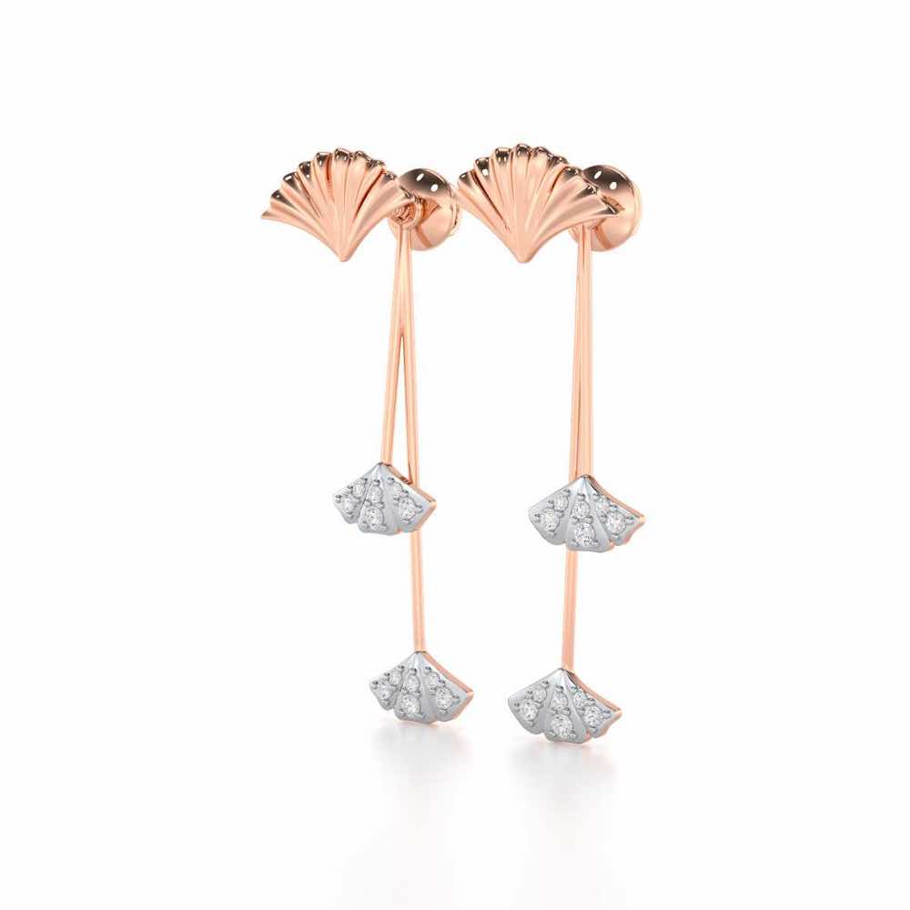Radiant Rhapsody Silver Drop Earrings - Rose Gold - Image 3