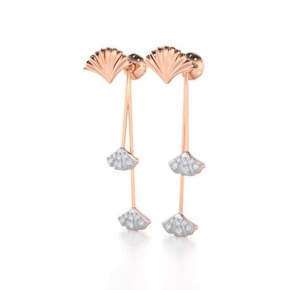 Radiant Rhapsody Silver Drop Earrings - Rose Gold - Image 3