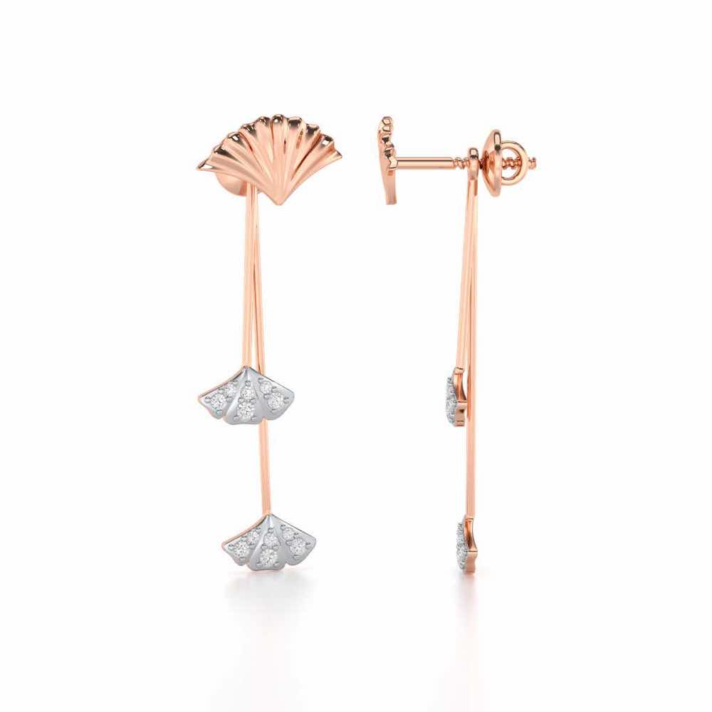Radiant Rhapsody Silver Drop Earrings - Rose Gold - Image 4