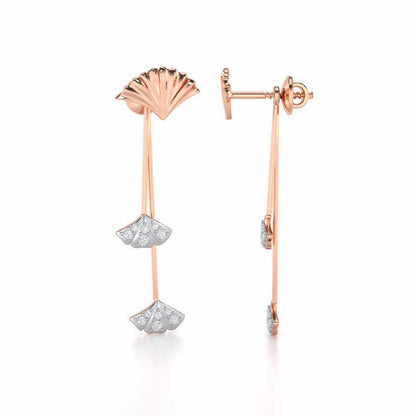 Radiant Rhapsody Silver Drop Earrings - Rose Gold - Image 4