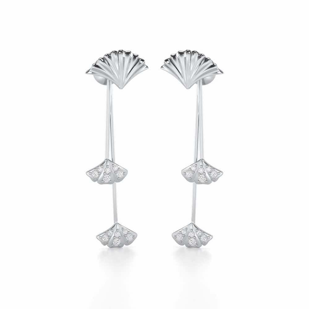 Radiant Rhapsody Silver Drop Earrings - White Gold - Image 1