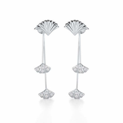 Radiant Rhapsody Silver Drop Earrings - White Gold - Image 1