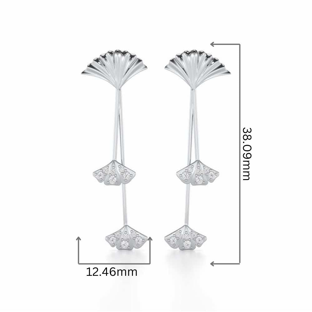 Radiant Rhapsody Silver Drop Earrings - White Gold - Image 2