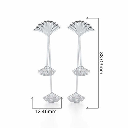 Radiant Rhapsody Silver Drop Earrings - White Gold - Image 2