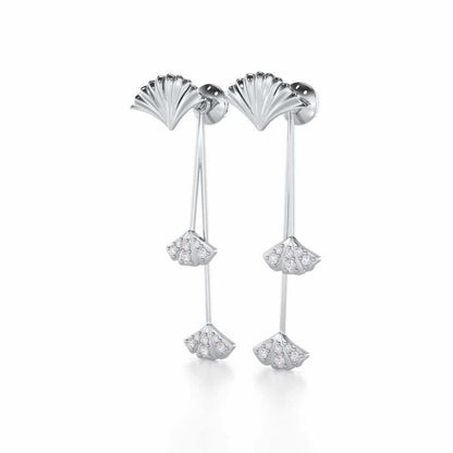 Radiant Rhapsody Silver Drop Earrings - White Gold - Image 3