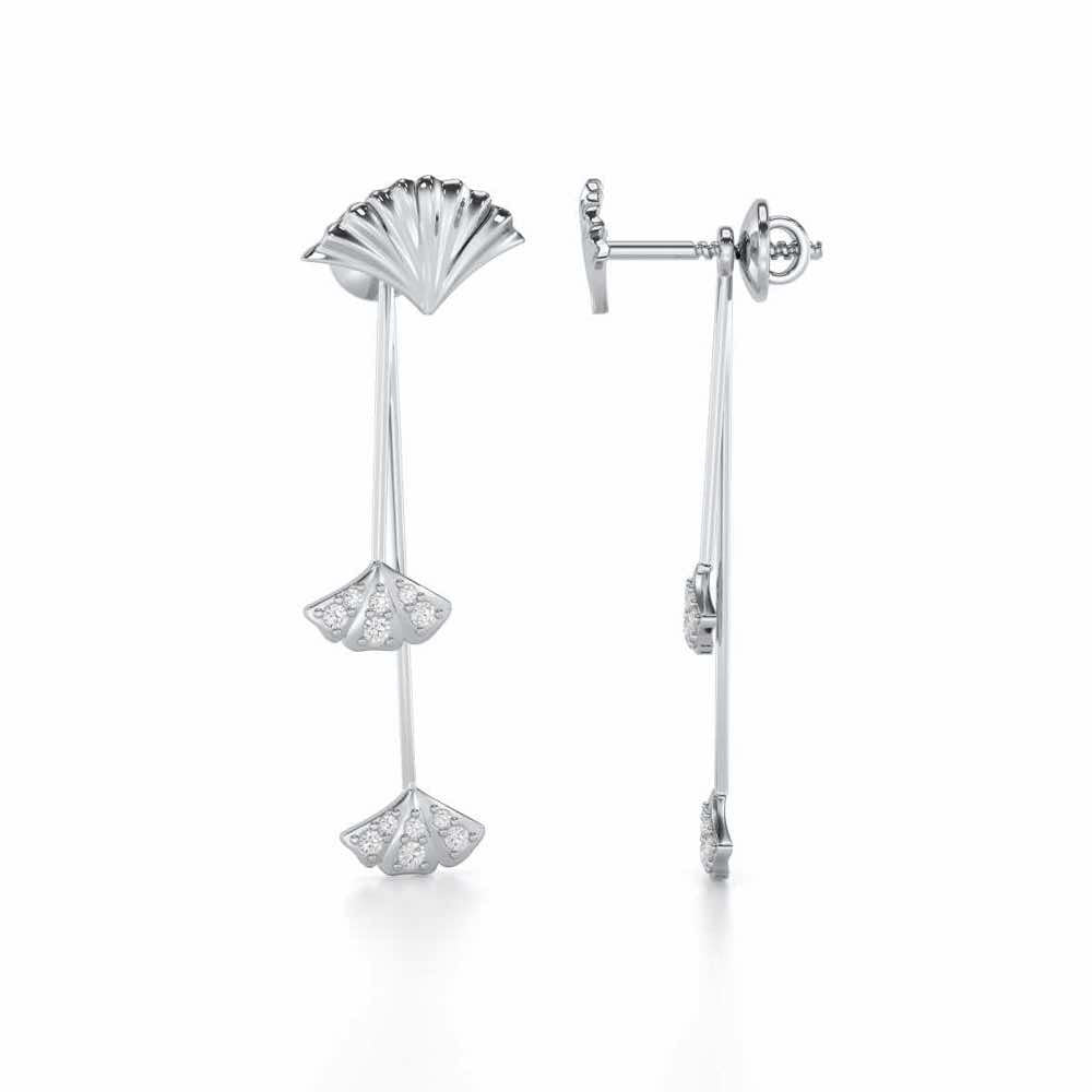 Radiant Rhapsody Silver Drop Earrings - White Gold - Image 4