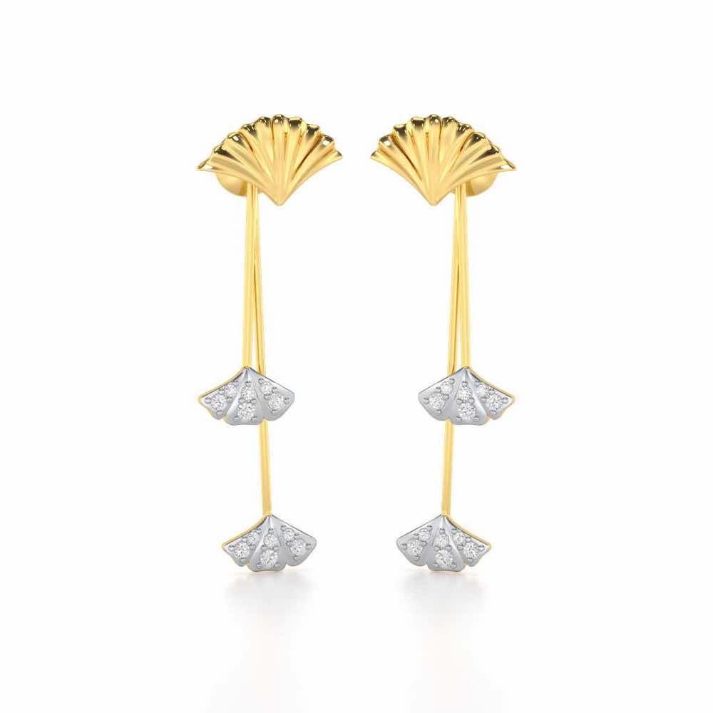 Radiant Rhapsody Silver Drop Earrings - Yellow Gold - Image 1