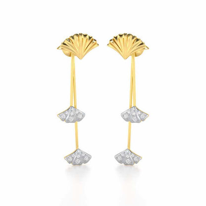 Radiant Rhapsody Silver Drop Earrings - Yellow Gold - Image 1