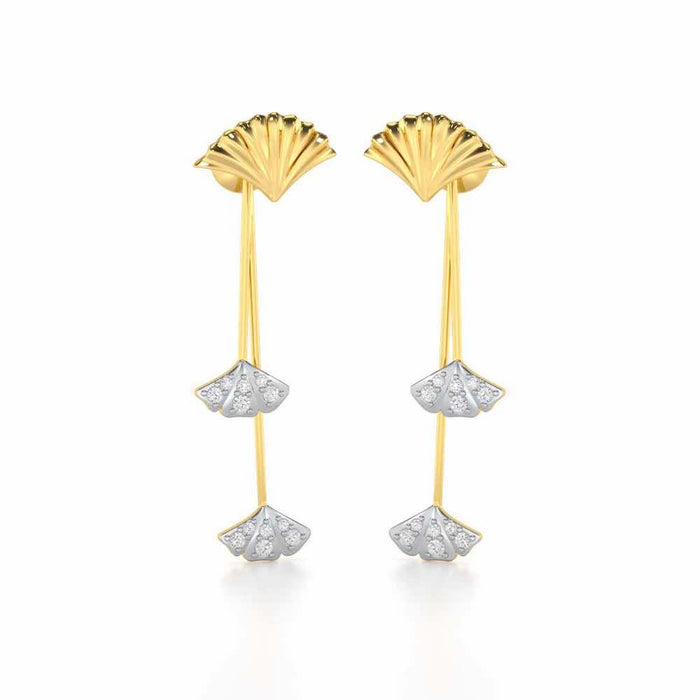 Radiant Rhapsody Silver Drop Earrings - Yellow Gold - Image 1