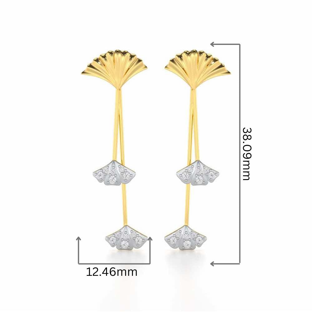 Radiant Rhapsody Silver Drop Earrings - Yellow Gold - Image 2