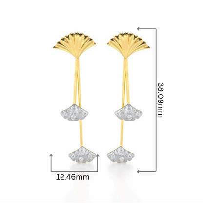 Radiant Rhapsody Silver Drop Earrings - Yellow Gold - Image 2