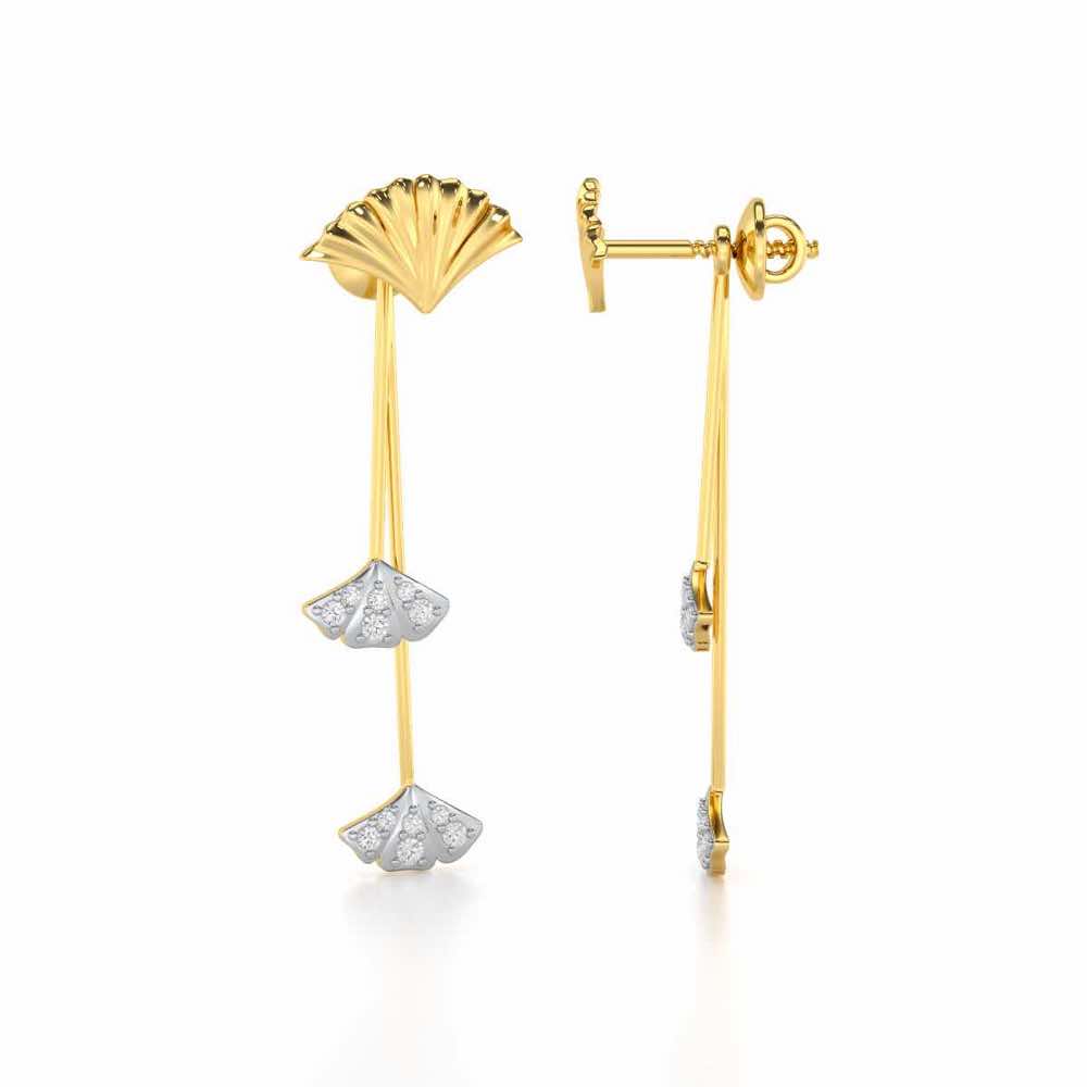 Radiant Rhapsody Silver Drop Earrings - Yellow Gold - Image 4