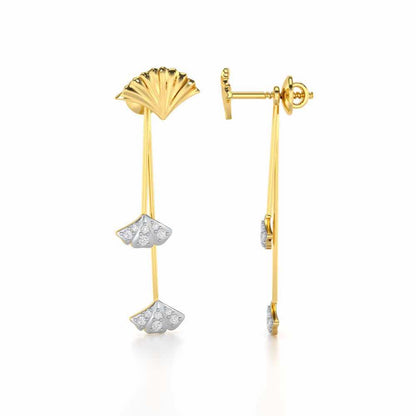 Radiant Rhapsody Silver Drop Earrings - Yellow Gold - Image 4