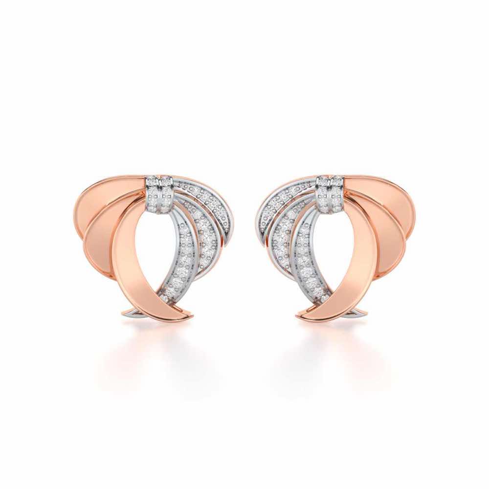 Radiant Ruffle Silver Earrings - Rose Gold - Image 1