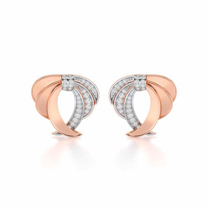 Radiant Ruffle Silver Earrings - Rose Gold - Image 1