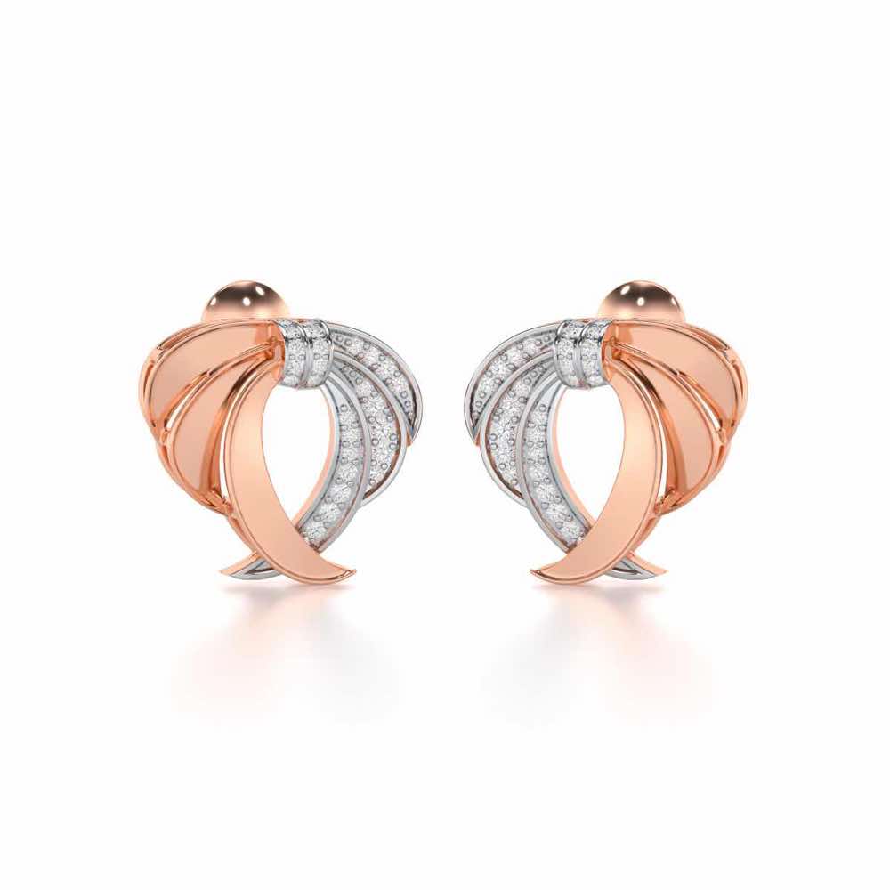 Radiant Ruffle Silver Earrings - Rose Gold - Image 2