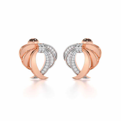 Radiant Ruffle Silver Earrings - Rose Gold - Image 2