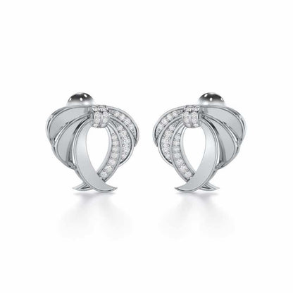 Radiant Ruffle Silver Earrings - White Gold - Image 2