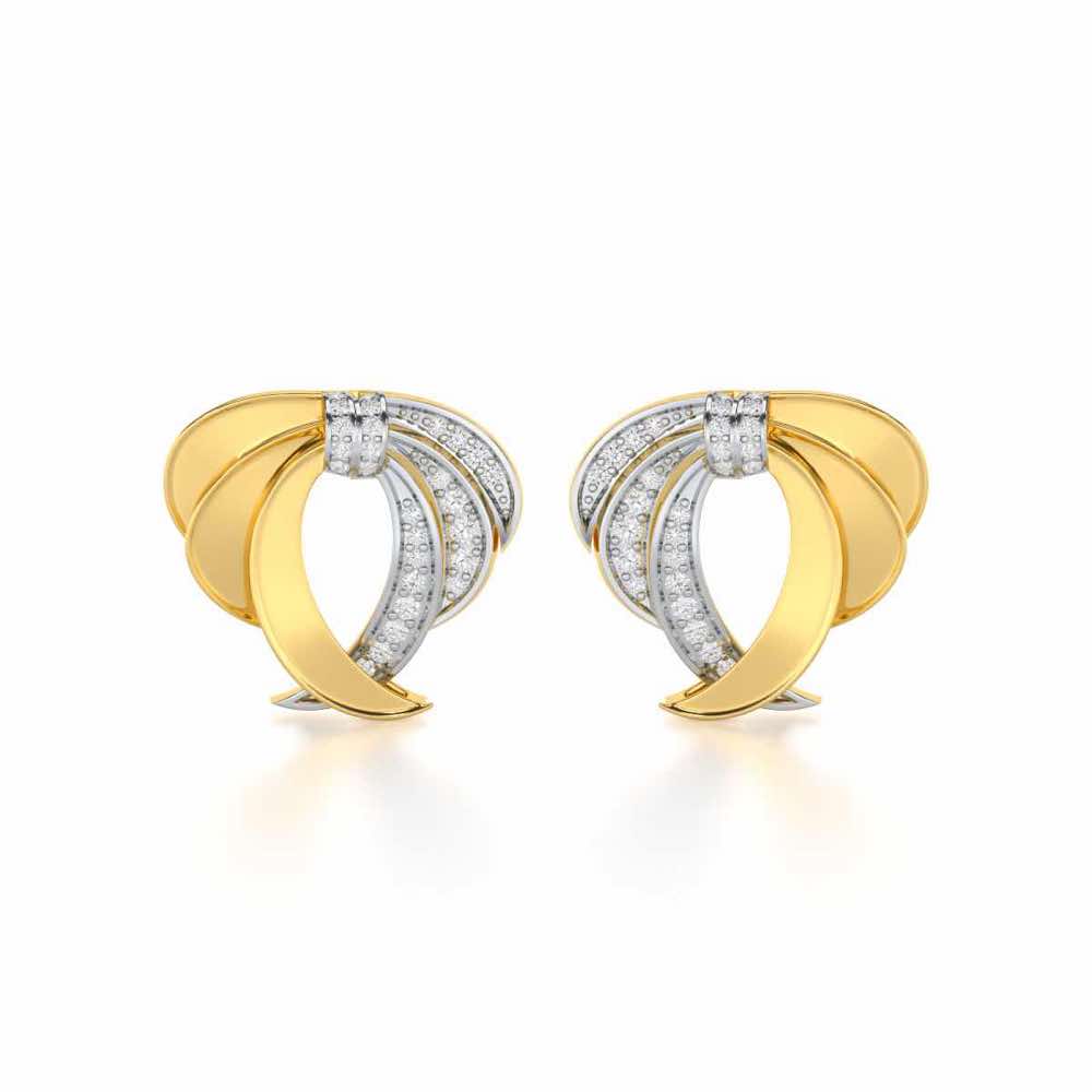 Radiant Ruffle Silver Earrings - Yellow Gold - Image 1