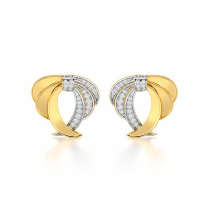 Radiant Ruffle Silver Earrings - Yellow Gold - Image 1