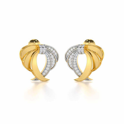 Radiant Ruffle Silver Earrings - Yellow Gold - Image 2