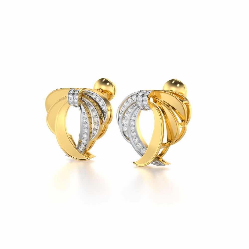 Radiant Ruffle Silver Earrings - Yellow Gold - Image 3