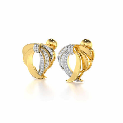 Radiant Ruffle Silver Earrings - Yellow Gold - Image 3