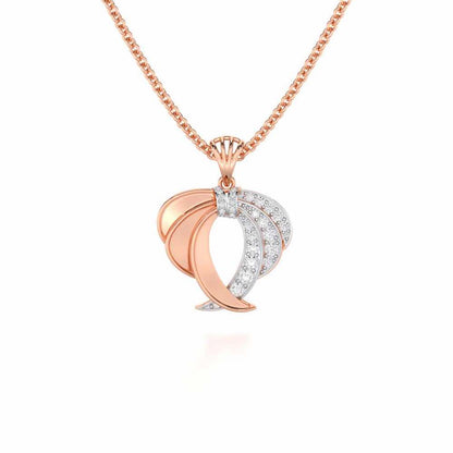 Radiant Ruffle Silver Pendant - Rose Gold - Image 1
