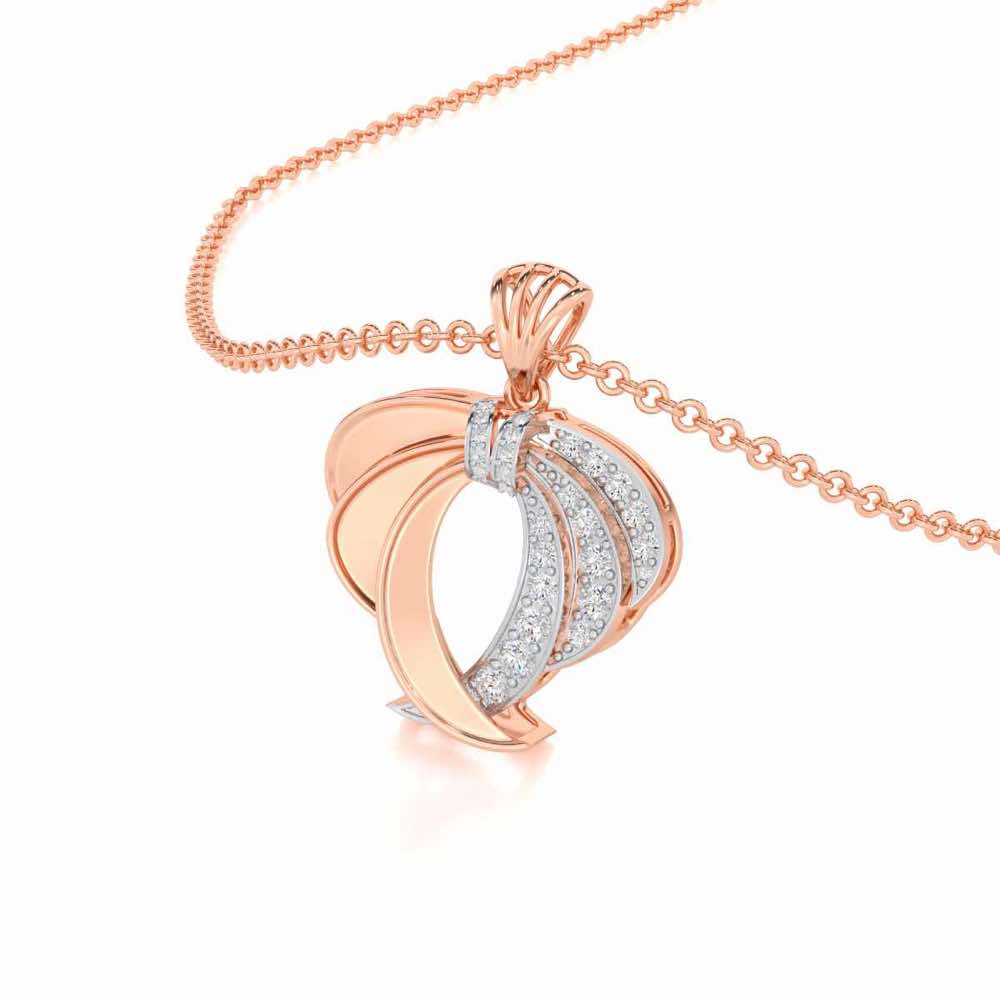 Radiant Ruffle Silver Pendant - Rose Gold - Image 2