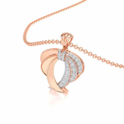 Radiant Ruffle Silver Pendant - Rose Gold - Image 2