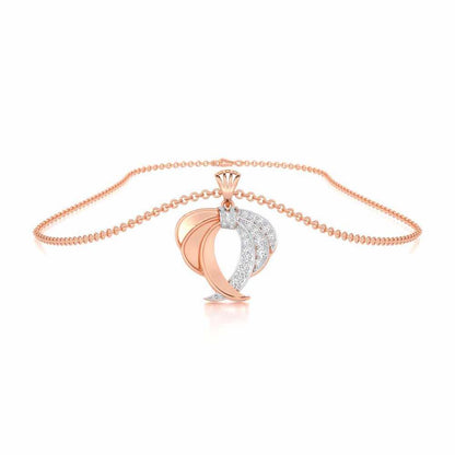 Radiant Ruffle Silver Pendant - Rose Gold - Image 3