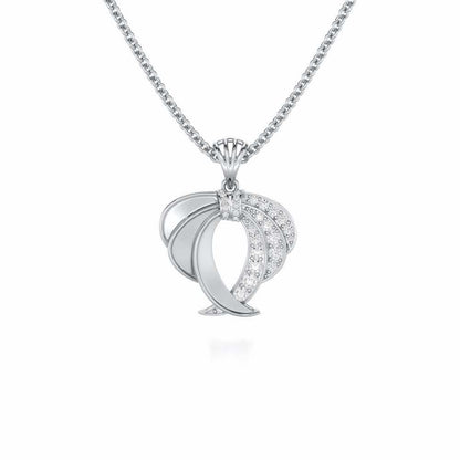 Radiant Ruffle Silver Pendant - White Gold - Image 1