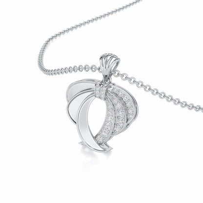 Radiant Ruffle Silver Pendant - White Gold - Image 2