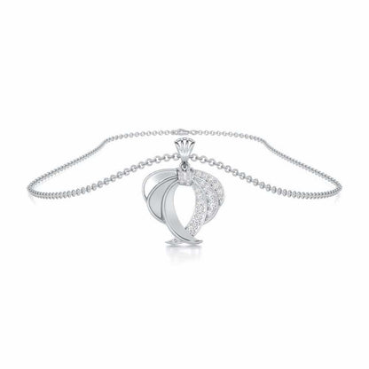 Radiant Ruffle Silver Pendant - White Gold - Image 3