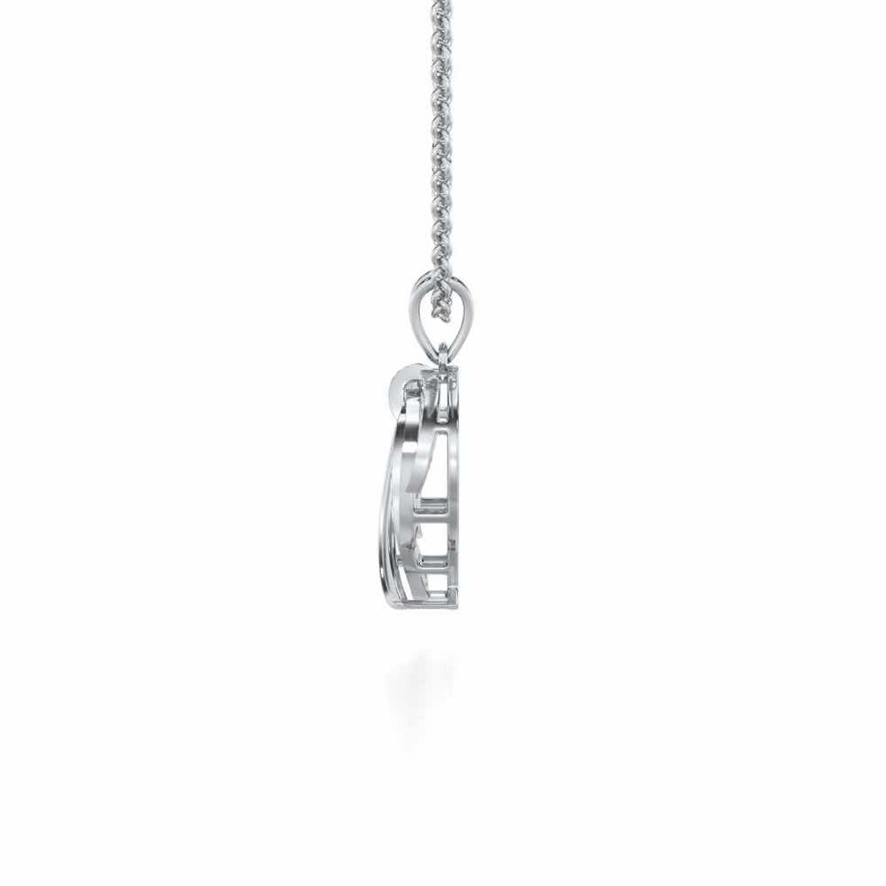 Radiant Ruffle Silver Pendant - White Gold - Image 4