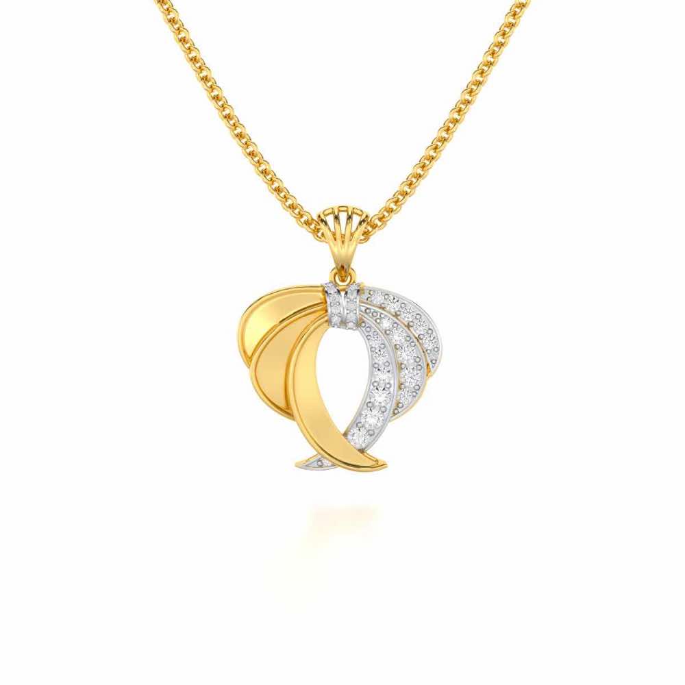 Radiant Ruffle Silver Pendant - Yellow Gold - Image 1
