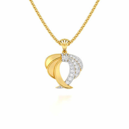 Radiant Ruffle Silver Pendant - Yellow Gold - Image 1
