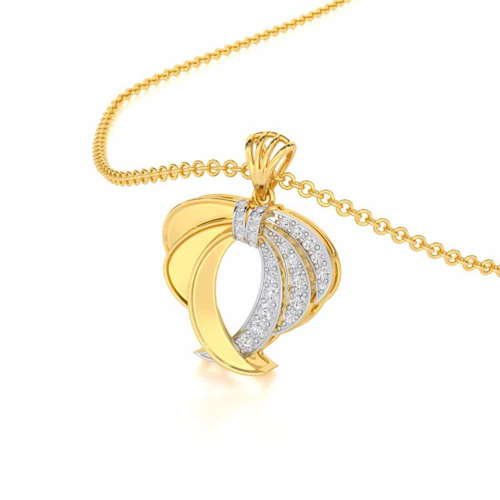 Radiant Ruffle Silver Pendant - Yellow Gold - Image 2