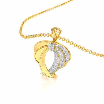 Radiant Ruffle Silver Pendant - Yellow Gold - Image 2